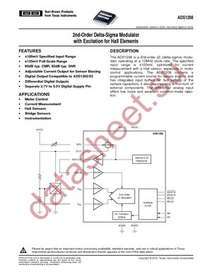 ADS1208IPW datasheet  